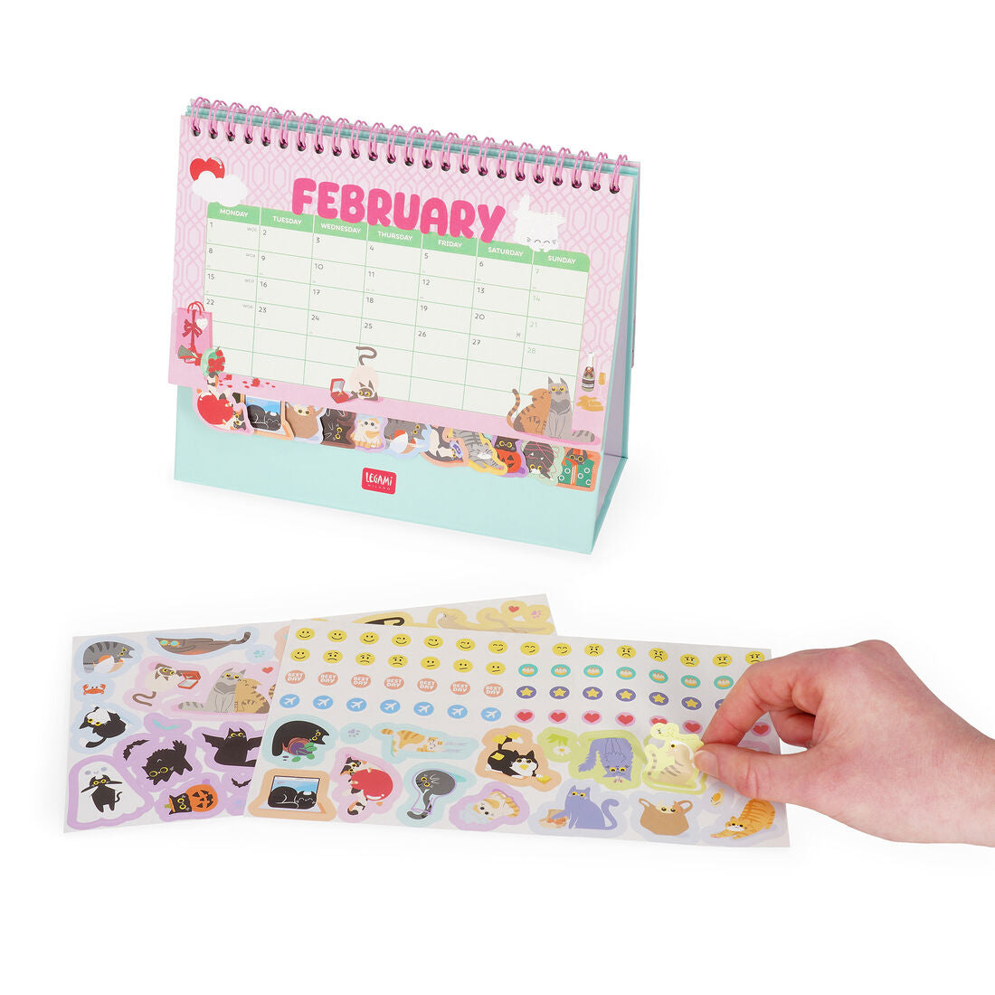 Legami Calendario da Tavolo 2027 Every Day Is Caturday con Adesivi, foto 4