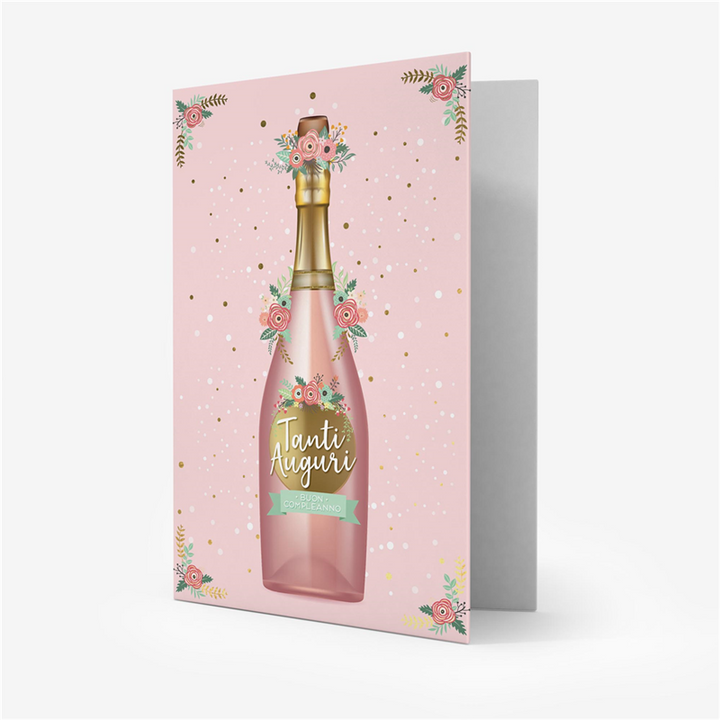 Biglietto di auguri Legami Bottiglia champagne 11,5 x 17 cm