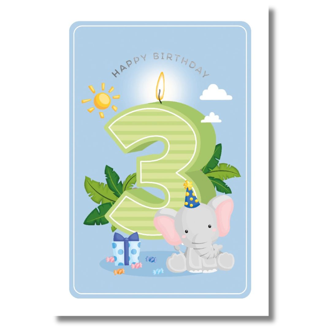 Legami Biglietto di compleanno 3 anni Elefantino
