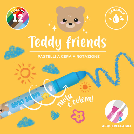 Legami Teddy Friends Set di 12 Pastelli a Cera Rotanti - CRA0001 - foto 2