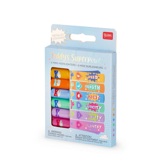 Legami Teddy's Superpower Set di 6 Mini Evidenziatori - MH0005 - foto 2
