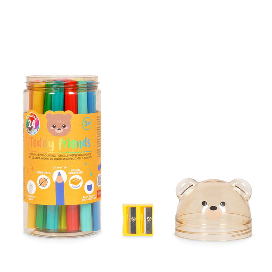 Legami Teddy Friends Set di 24 Matite Colorate con Temperino - TDP0001 - foto 2