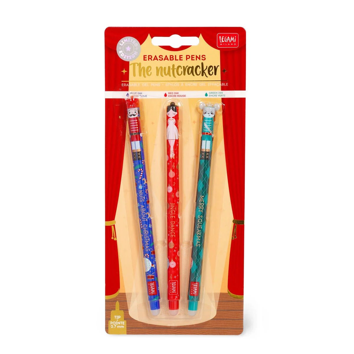 Legami The Nutcracker - Set di 3 Penne Cancellabili Natale - Fuori Produzione
