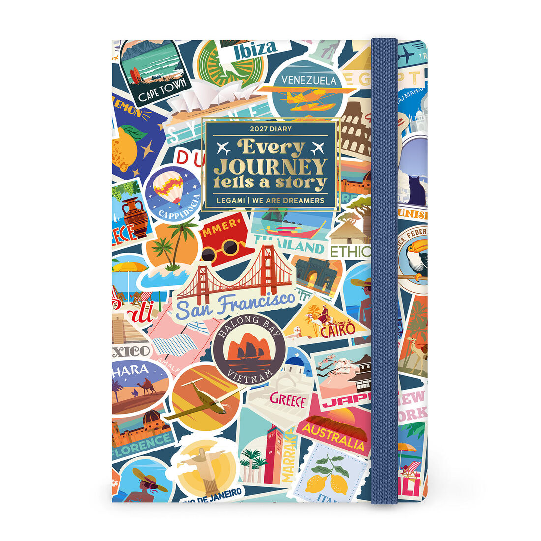 Legami Agenda Settimanale Fotografica Medium 12 Mesi 2027 Travel Stickers, foto 1