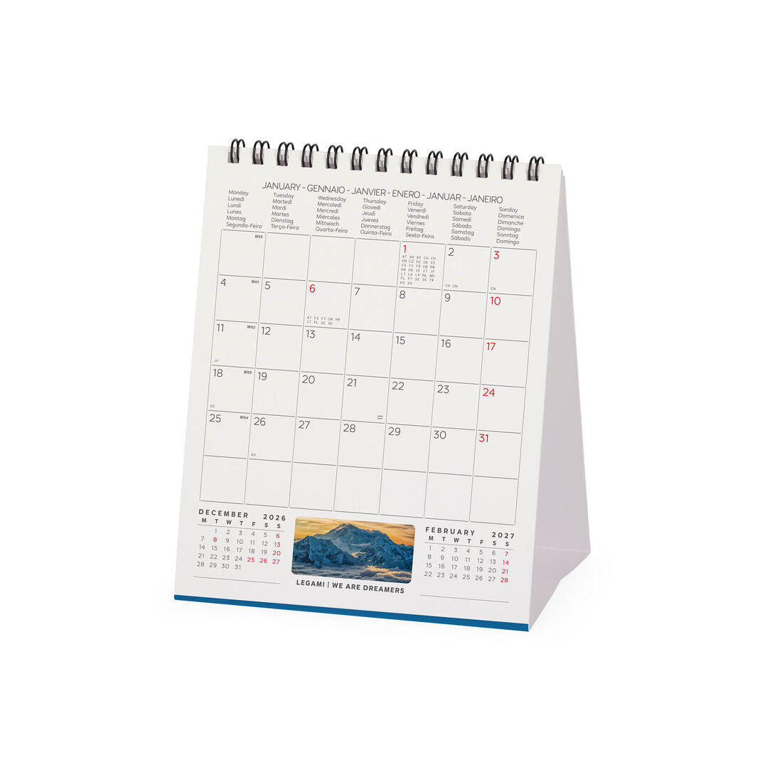 Legami Calendario da Tavolo 2027 Mountains 12 x 14,5 cm, foto ufficiale 3