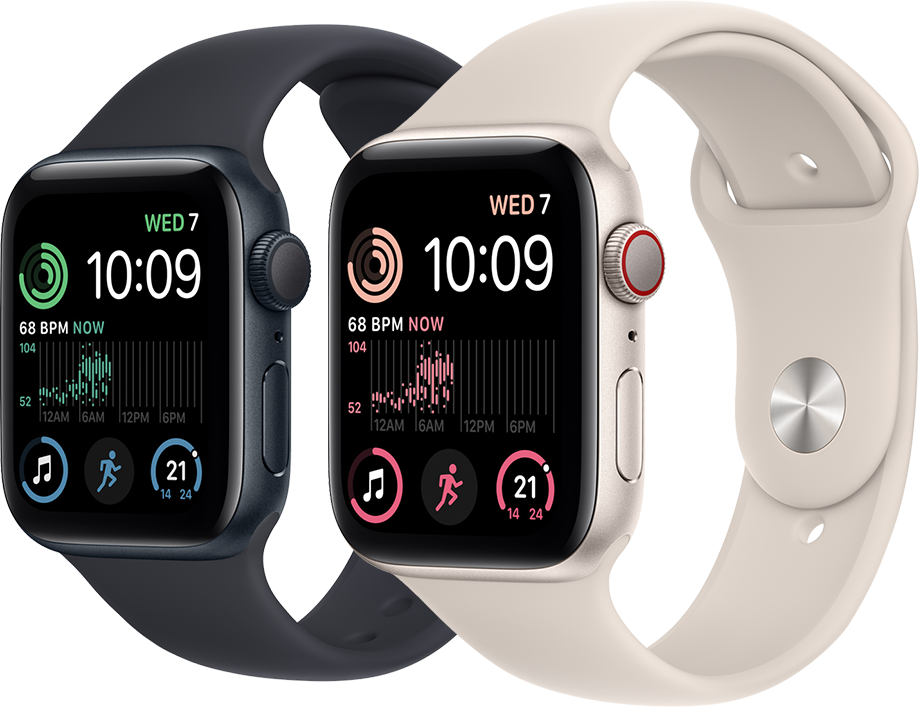 Apple Watch SE 2022 (2ª generazione) ricondizionato – foto illustrativa della gamma; vedere la variante per colore e cinturino