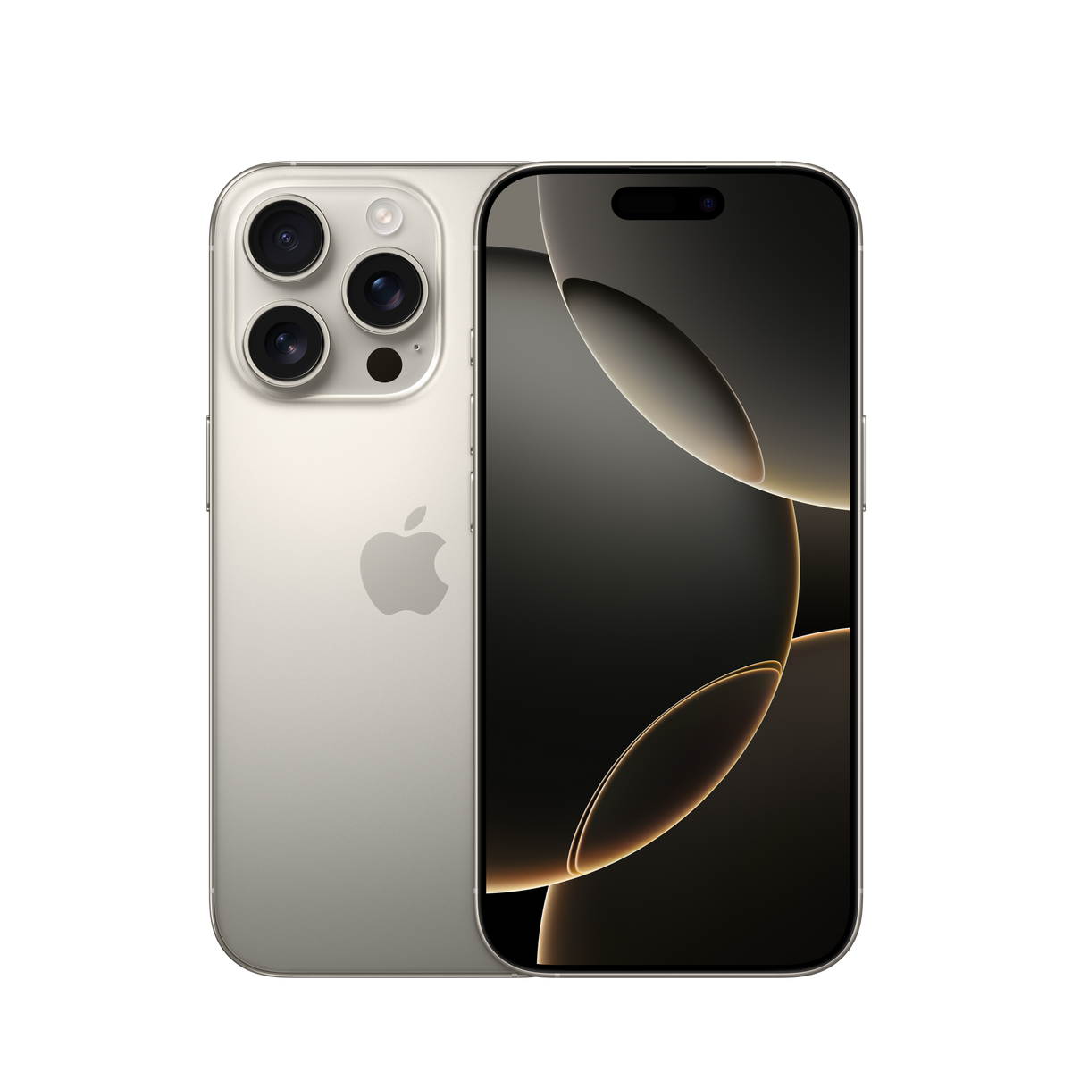 Apple iPhone 16 Pro titanio naturale, immagine illustrativa del modello
