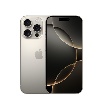Apple iPhone 16 Pro titanio naturale, immagine illustrativa del modello