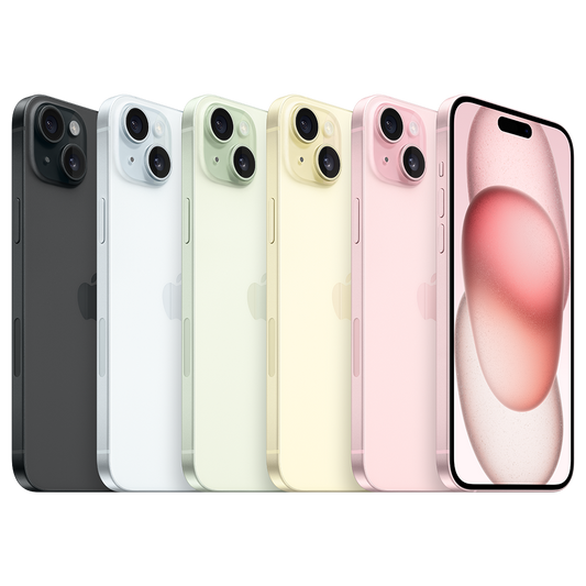 Apple iPhone 15 Plus nei colori Nero, Blu, Verde, Giallo e Rosa