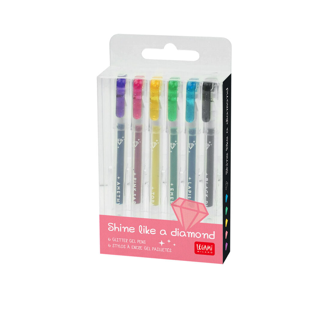 Legami Shine Like a Diamond Set 6 Mini Penne Gel Glitterate foto originale 2