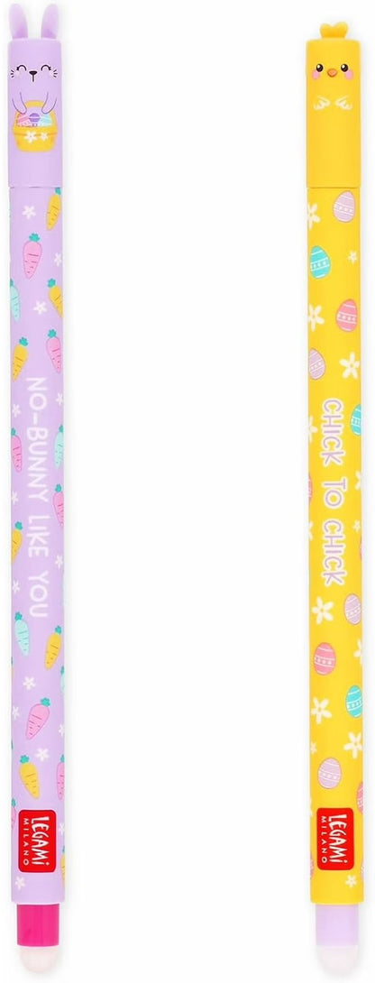 Set Legami Hoppy Easter 2025 con penne Bunny lilla e Chick gialla
