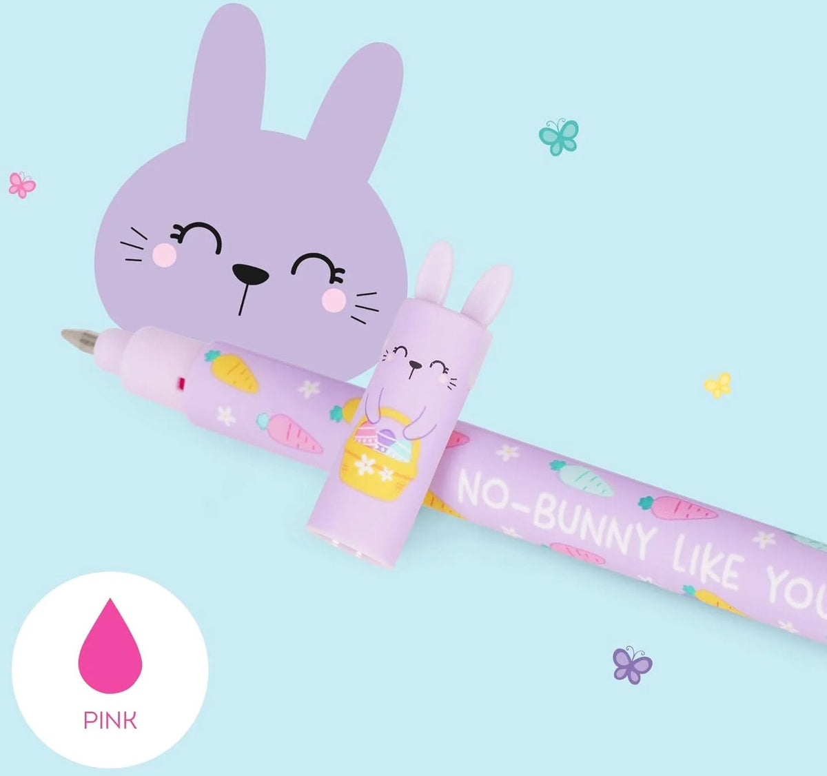 Penna cancellabile Bunny Legami Hoppy Easter con tappo a coniglietto