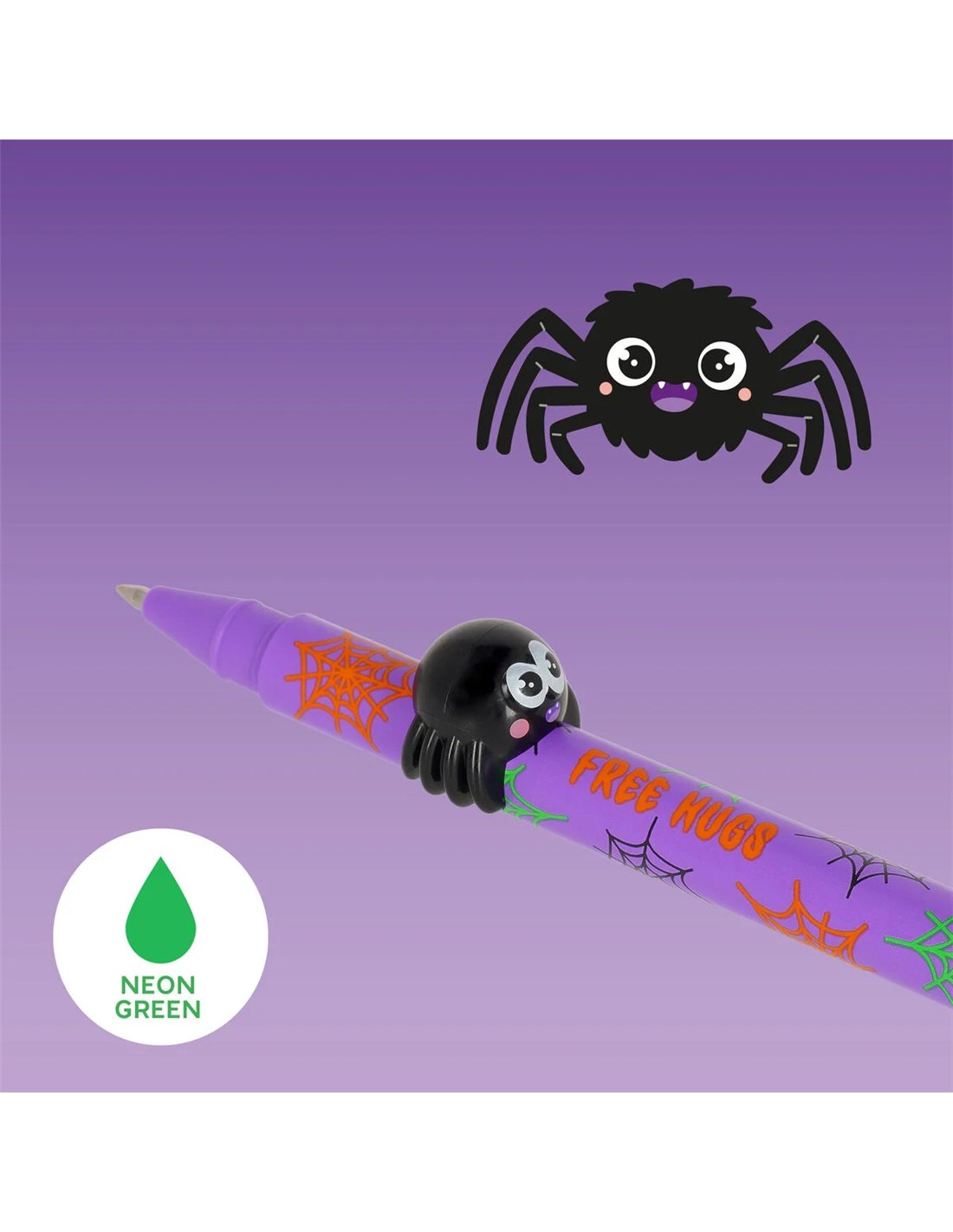 Legami Lovely Friends Penna Gel Ragno Halloween Verde Fluo – foto 3