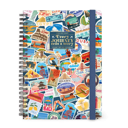 Legami Agenda Settimanale Spiralata Large 16 Mesi 2026/2027 Travel Stickers, foto 1