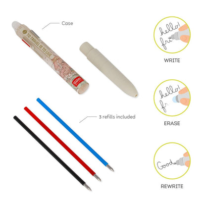 Legami Make Mistakes Travel Penna Gel Cancellabile 3 Colori, fotografia 3