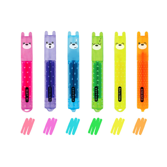 Legami Teddy's Mood Set di 6 Mini Evidenziatori - MH0003 - foto 1