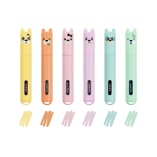 Legami Teddy's Style Set di 6 Mini Evidenziatori Pastello - MH0004 - foto 1