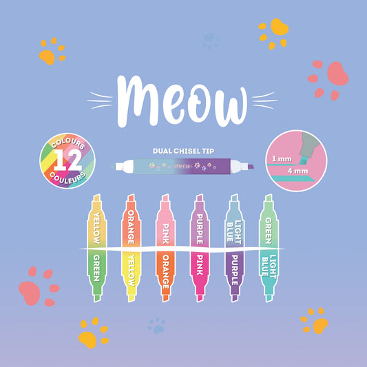 Legami Meow Set di 6 Evidenziatori Doppia Punta Kitty - MHL0002 - foto 2