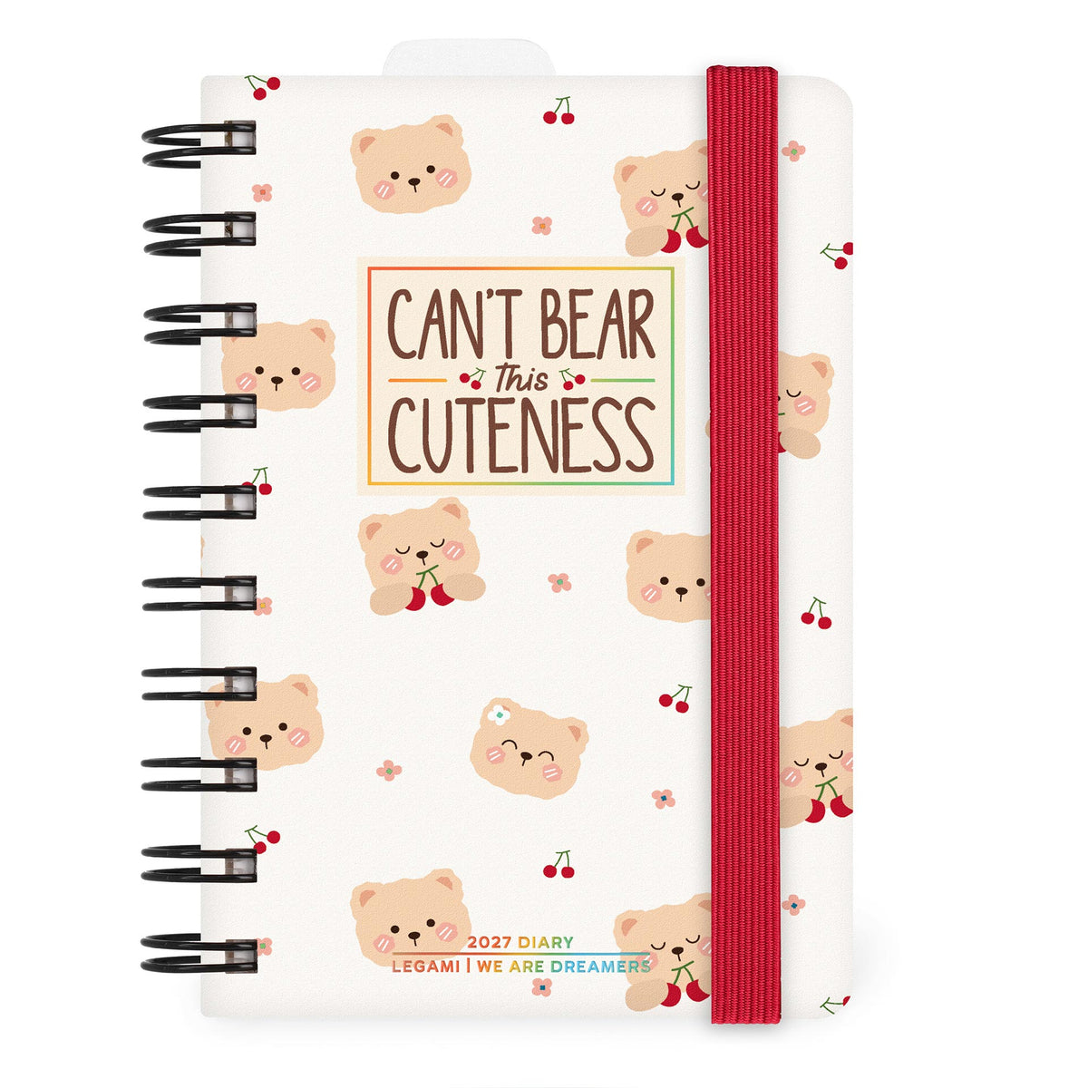 Legami Agenda 2027 Teddy Bear Cherry White Small Giornaliera Spiralata