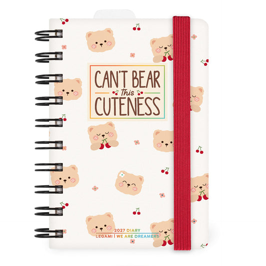 Legami Agenda 2027 Teddy Bear Cherry White Small Giornaliera Spiralata