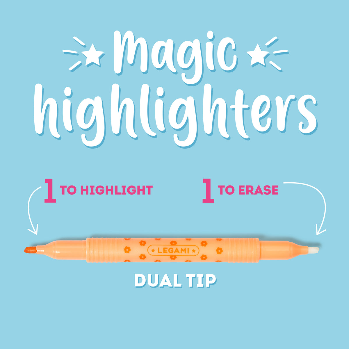 Legami Magic Highlighters Set 6 Evidenziatori Cancellabili a Doppia Punta - seconda fotografia prodotto Legami