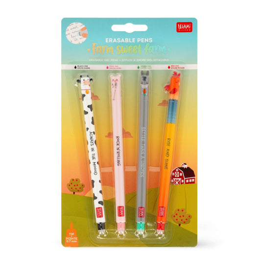 Legami Farm Sweet Farm set di 4 penne cancellabili