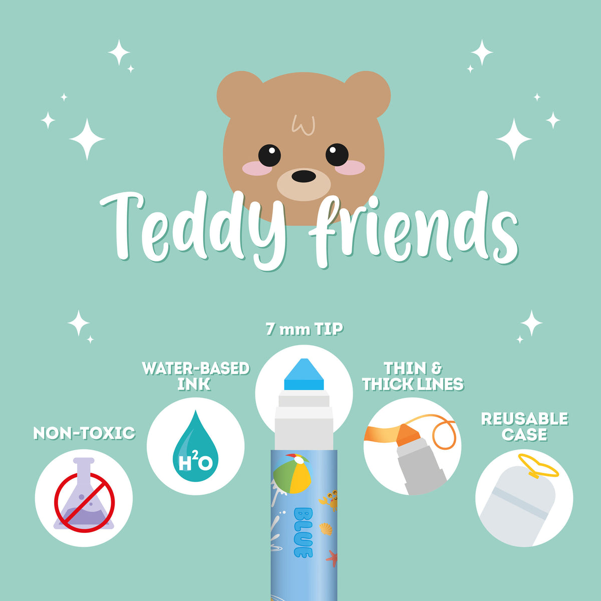 Legami Teddy Friends – set 12 pennarelli – foto 3