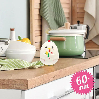 Timer cucina Legami Hen ambientato sul piano cucina